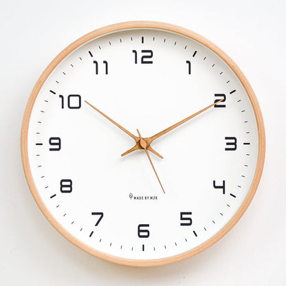 Minimalist Solid Wood Silent Wall Clock (10")