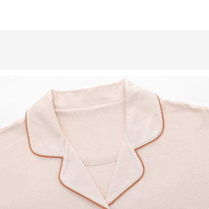 Soft Modal Couple Pajamas - Notched Collar Short Sleeve