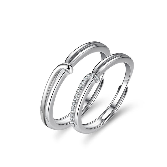 Love Knot Couple Wedding Rings Set for Two
