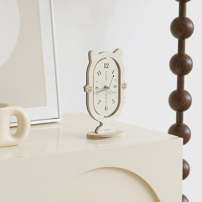 360° Rotating Silent Cat Table Clock