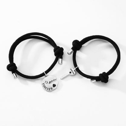 Forever Love Interlocking Charm Couple Bracelets Set
