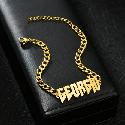 Personal Name Thick Chain Bracelet