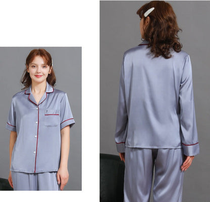 Matching Couple Silk Nightwear Pajamas Set