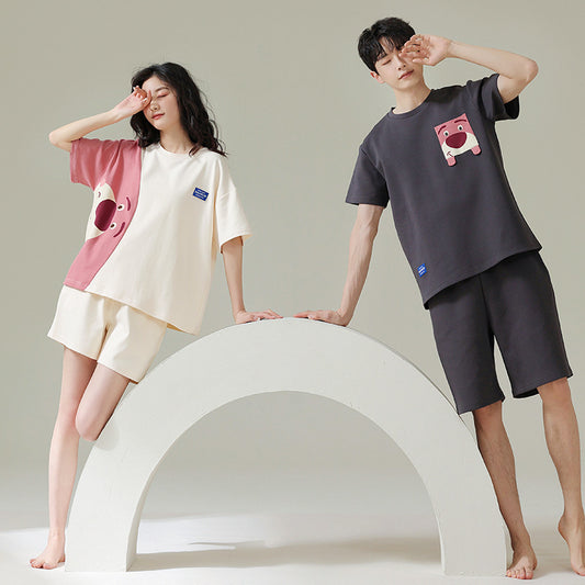 Couple Matching Bear Summer Pajamas Set