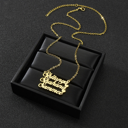 Gullei™ Personal 3 Names Vertical Necklace