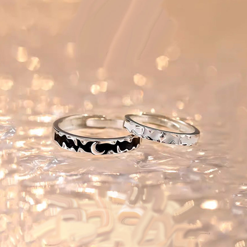 Moon and Star Matching Promise Rings Set for 2