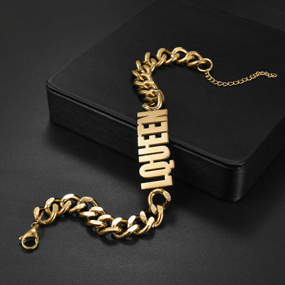 Thick Chain Custom Name Bracelet