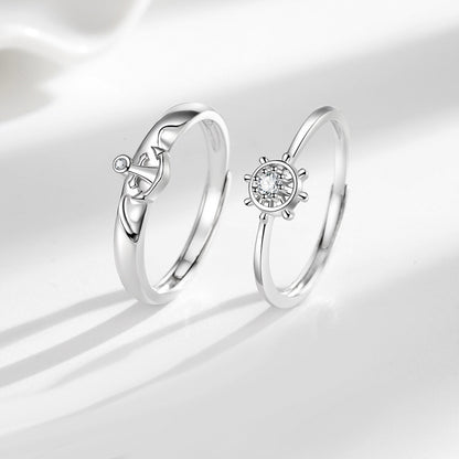 Matching Anchor Romantic Rings Gift for Couples