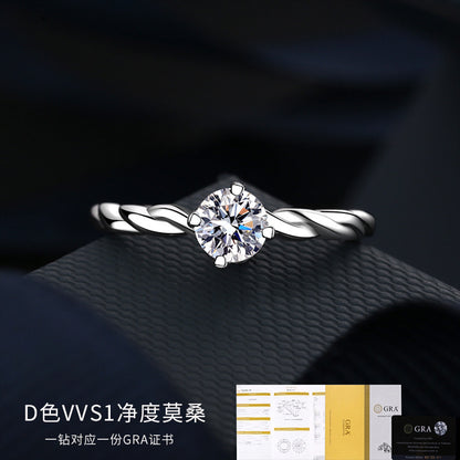 1 Carat Moissanite Solitaire Women Ring