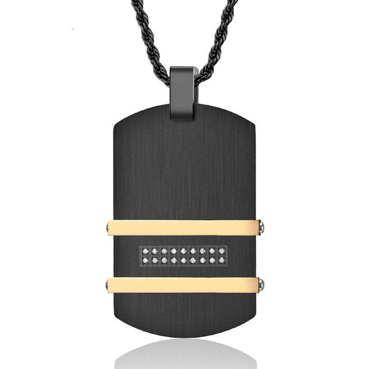 Custom Name Army Tag Mens Pendant Necklace