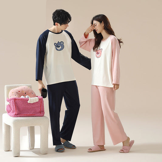 Premium Cotton Matching Pajamas for Couples 4-Piece Set