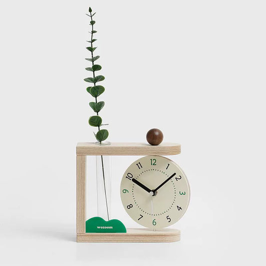 Nordic 3-in-1 Solid Wood Silent Table Clock