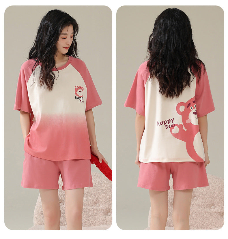 Matching Short Sleeves Shorts Sleepwear Set for Couples