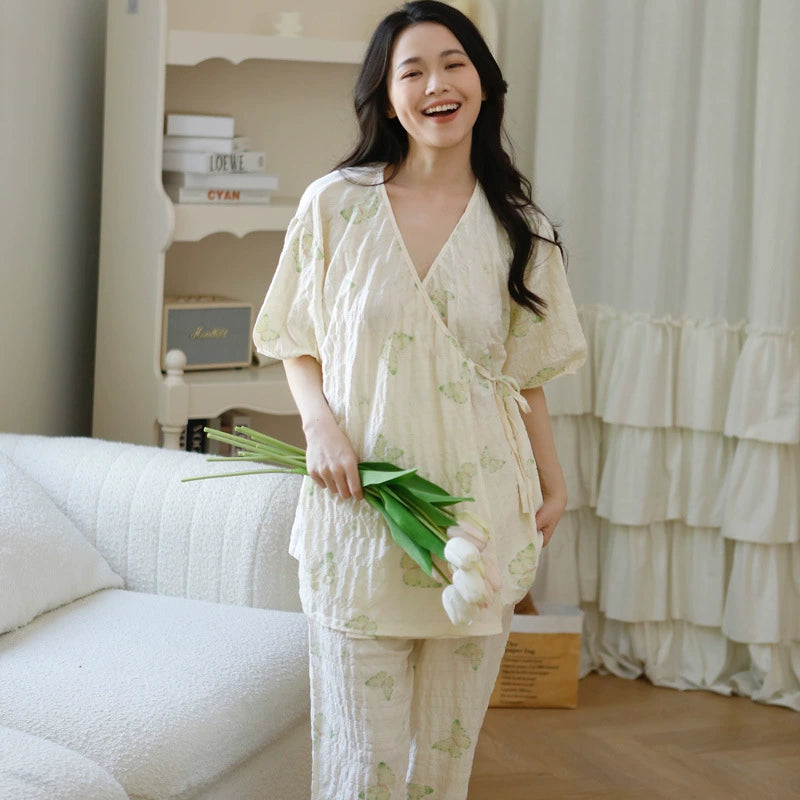 Adjustable Waist Maternity Sleepwear Set