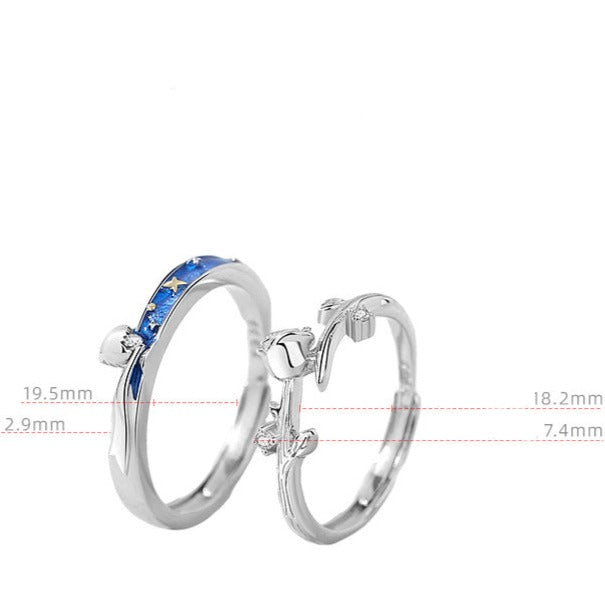 Distance Relationship Rings Set for Couples