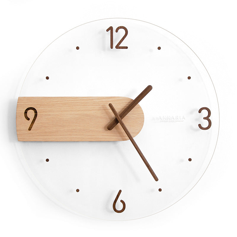 Nordic Solid Wood Silent Wall Clock (35cm)