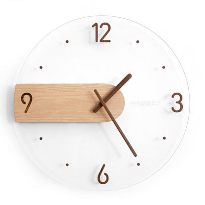 Nordic Solid Wood Silent Wall Clock (35cm)