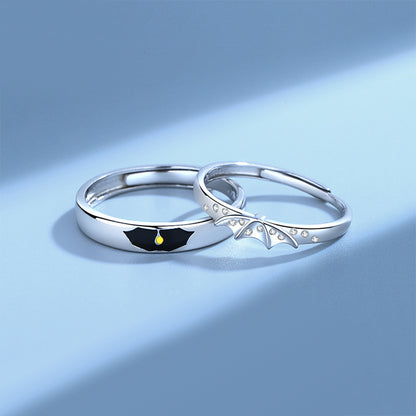 Engravable Angel and Devil Rings Set for Couples