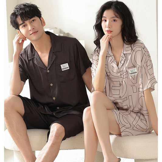 Modern Abstract Couple PJs - Young Matching Summer Set