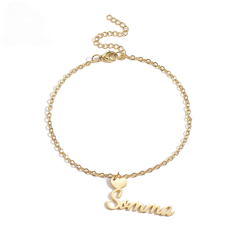 Personal Name sandblast Anklet