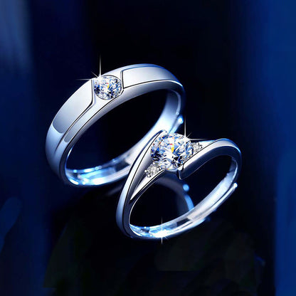 1 Carat Moissanite Diamond Matching Rings Set
