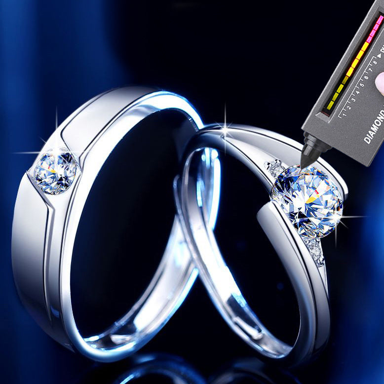 Moissanite Diamond Matching Wedding Rings Set