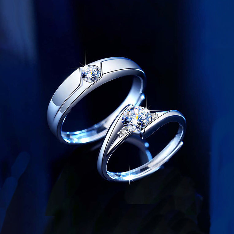 Moissanite Diamond Matching Wedding Rings Set