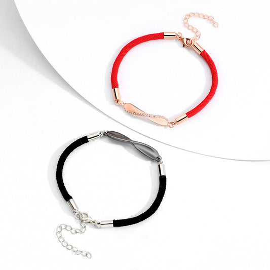 Engravable Mobius Couple Bracelets Set for Two