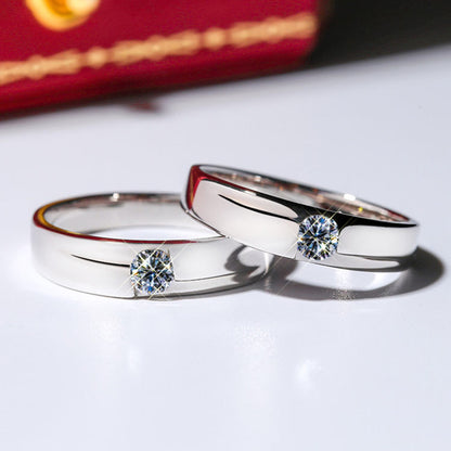 Engraved 0.4 Carat Diamond Wedding Rings Set for 2