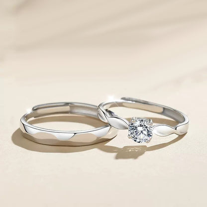 Engraved Wedding Proposal Couple Rings Set