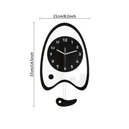 Cute Fish Bait Silent Pendulum Wall Clock (37×21 cm)