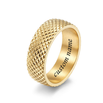 Engraved Lozenge Promise Ring for Men