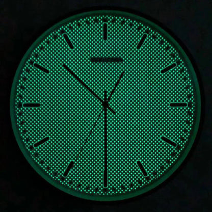 Minimalist Night-Glow Silent Wall Clock — 12" Metal & Glass