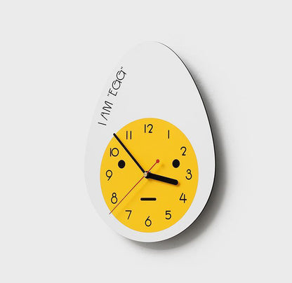 Egg-Shaped Silent Wall Clock – Playful Kitchen Design