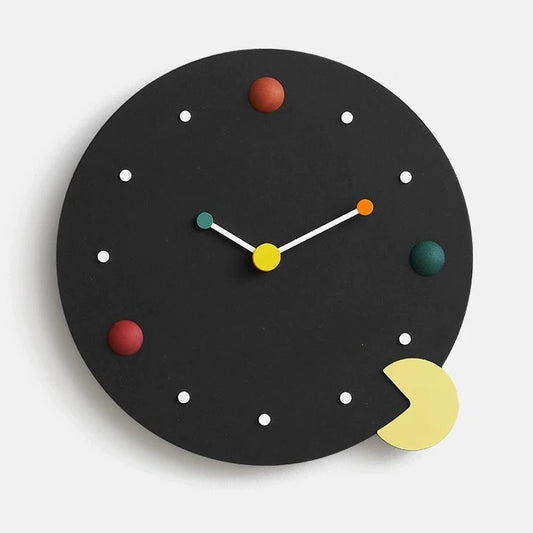 Cute Pacman Style Analog Silent Wall Clock