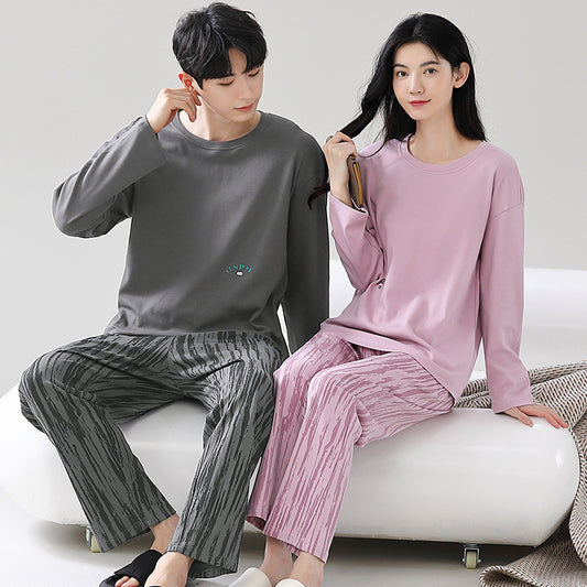 Matching His and Hers Long Sleeve Pajamas Set