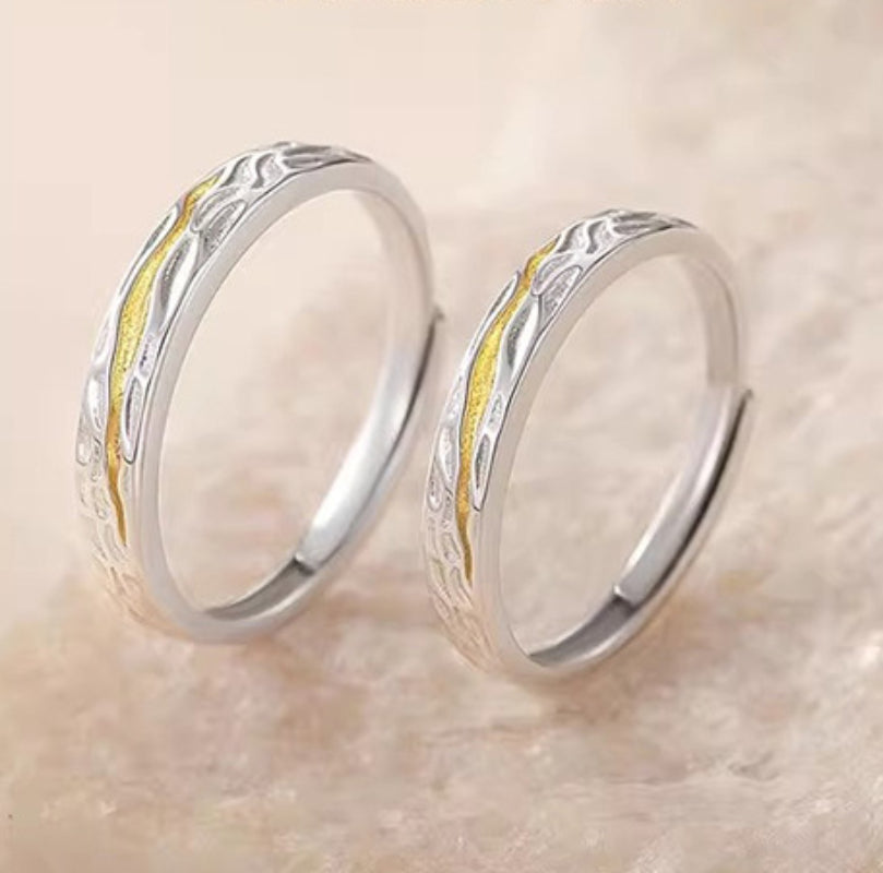 Personalized Matching Silver Rings Set His and Hers