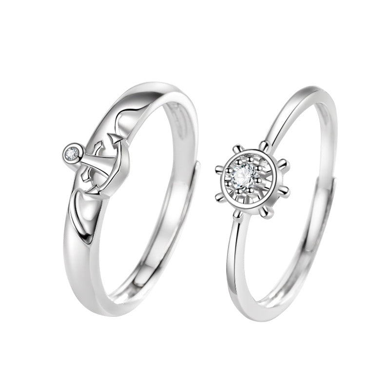 Matching Anchor Romantic Rings Gift for Couples