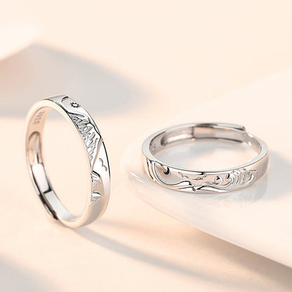Sun and Moon Couple Wedding Bands for 2