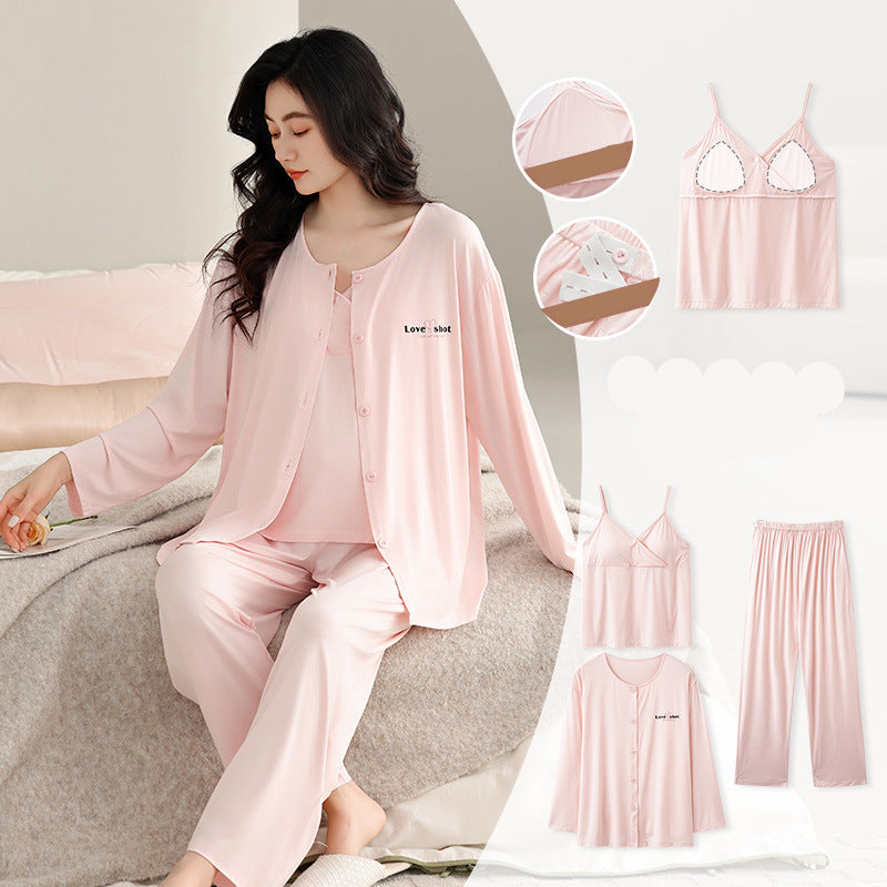 3-Piece Soft Sleepwear Pregnancy Lounge Set