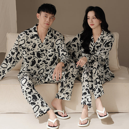 4-Piece Matching Print Couples Sleepwear Set 100% Cotton