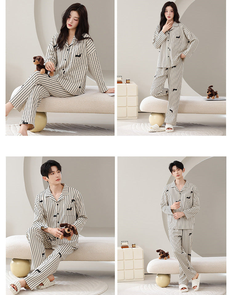 Matching Couple Pajamas Set – Dachshund Print, Soft & Breathable