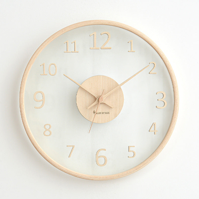 Leaf Hands Solid Wood Analogue Wall Clock (10")