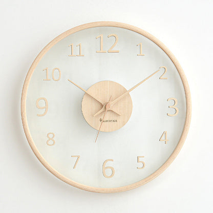 Leaf Hands Solid Wood Analogue Wall Clock (10")