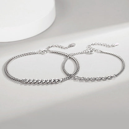 Mix Chain Trending Couple Bracelets Set