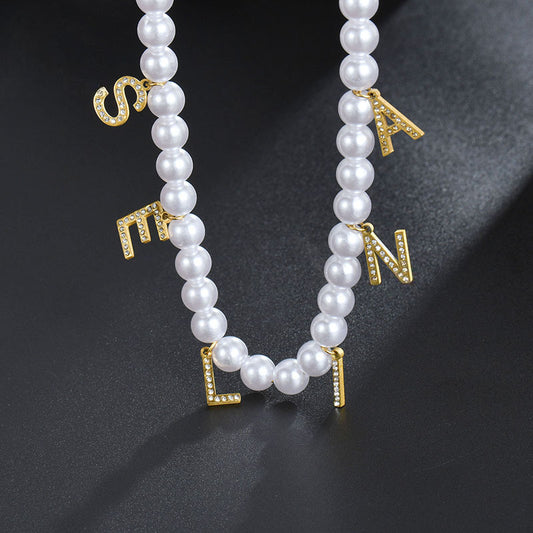 Personalized Pearls Name Necklace