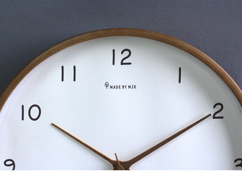Simple Solid Wood Analogue Wall Clock (10")
