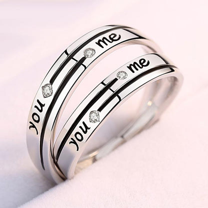 You Me Couple Wedding Bands Set for 2