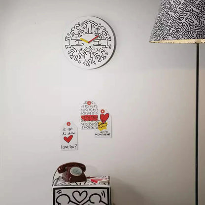 Graphic Art Silent Wall Clock — 12" MDF (Black)