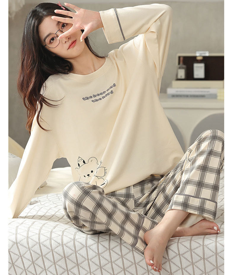 Natural Cozy Cotton Couple Pajamas – Soft & Hypoallergenic Set by Gullei